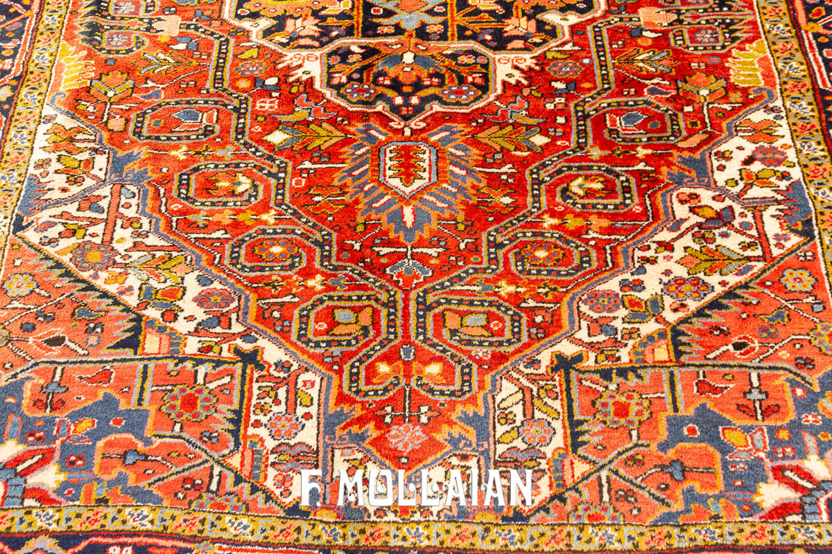 Antique Heriz Rug Rust/Red Color n°:628612